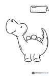 thumbnail of Cute Dino Coloring Page